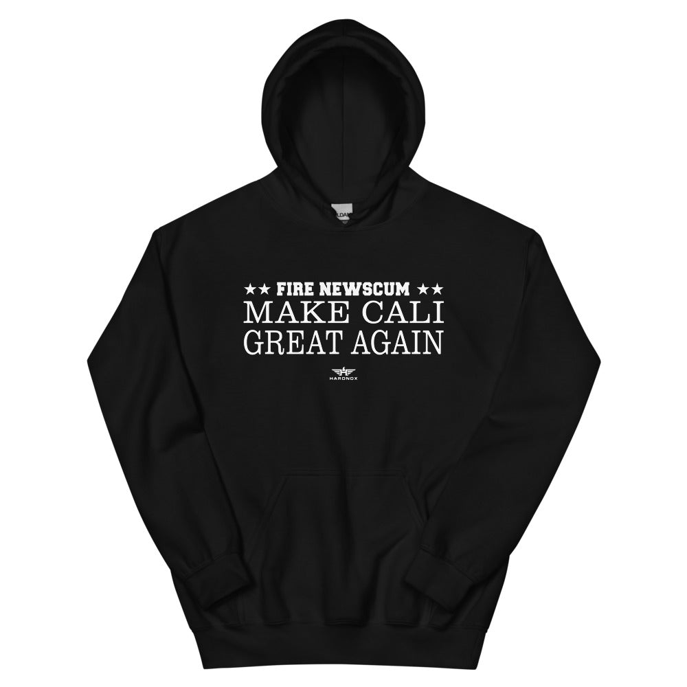BLACK "FIRE Newscum Make Cali Great Again" Hoodie