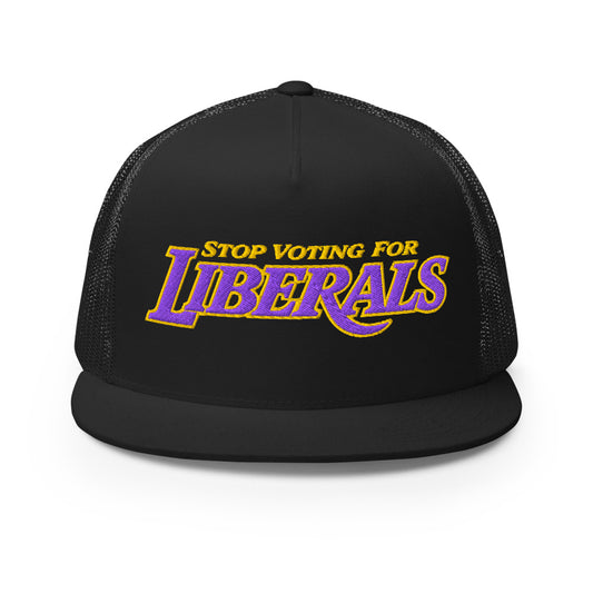 BLACK "STOP VOTING FOR LIBERALS" Embroidered Trucker Hat