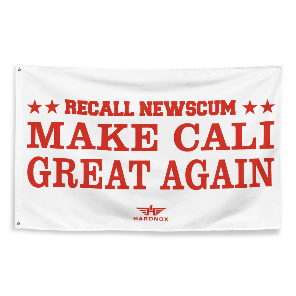 "Newscum Make Cali Great Again" RED Flag (One Sided)