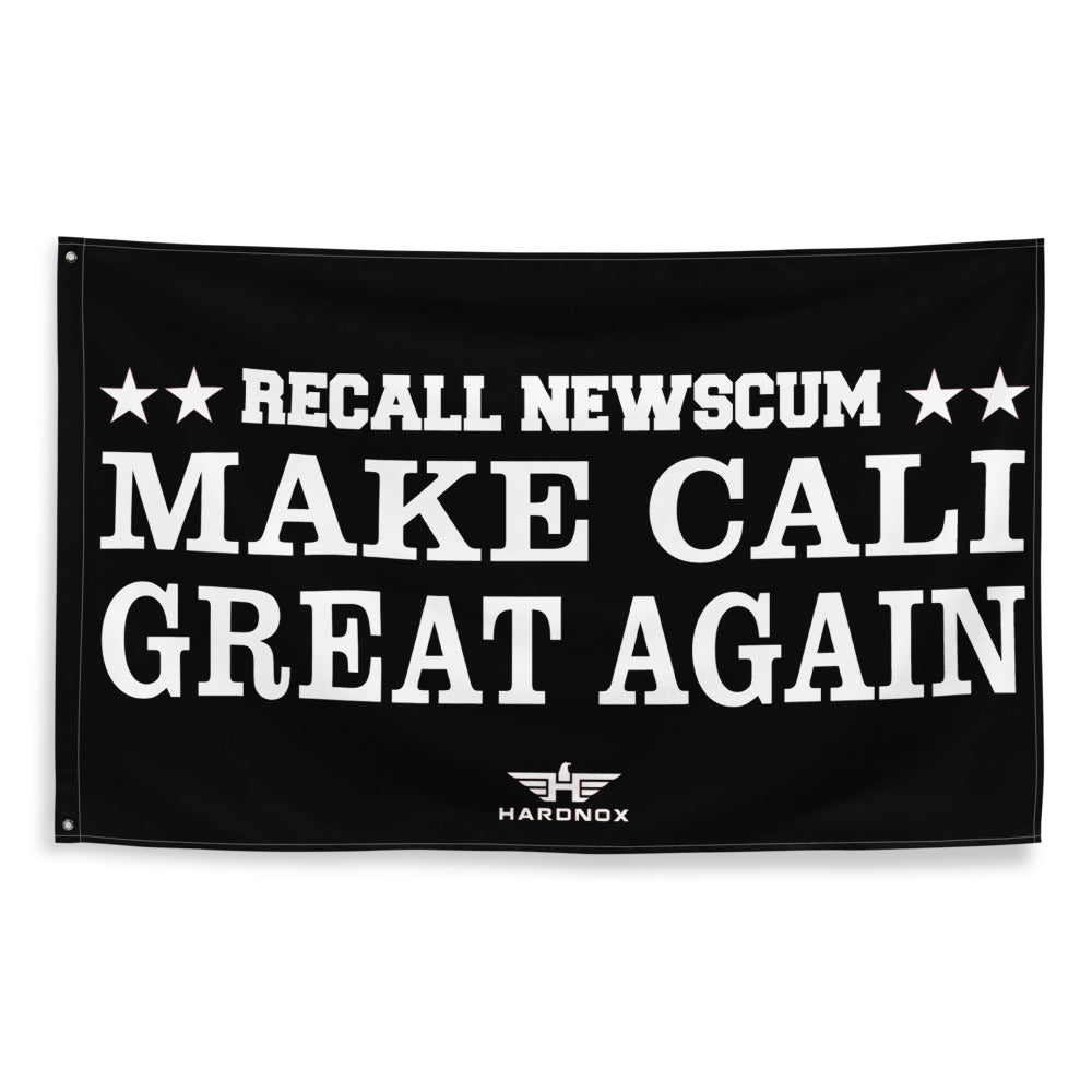 "Newscum Make Cali Great Again" BLACK Flag (One Sided)