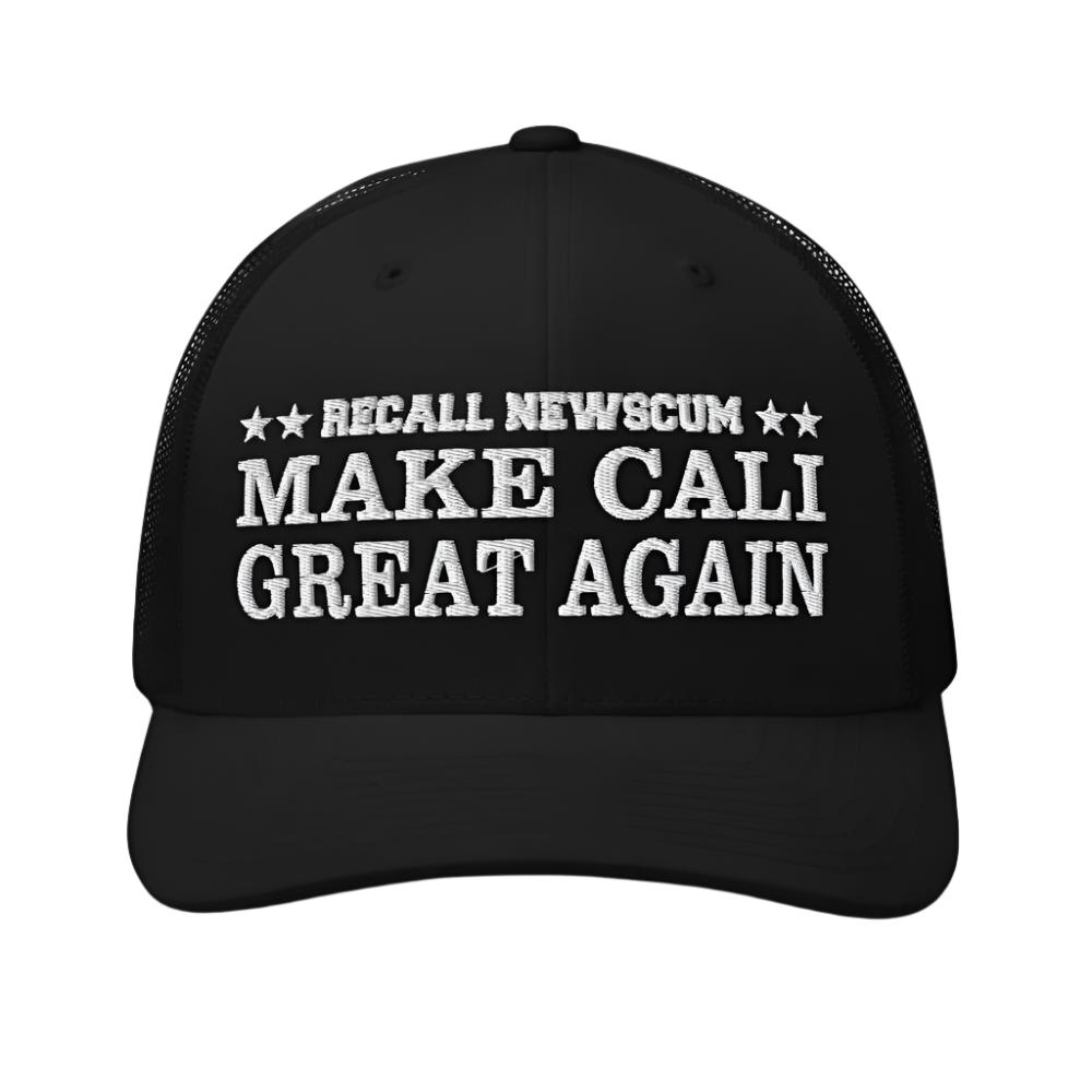 BLACK "Newscum Make Cali Great Again" Trucker Hat