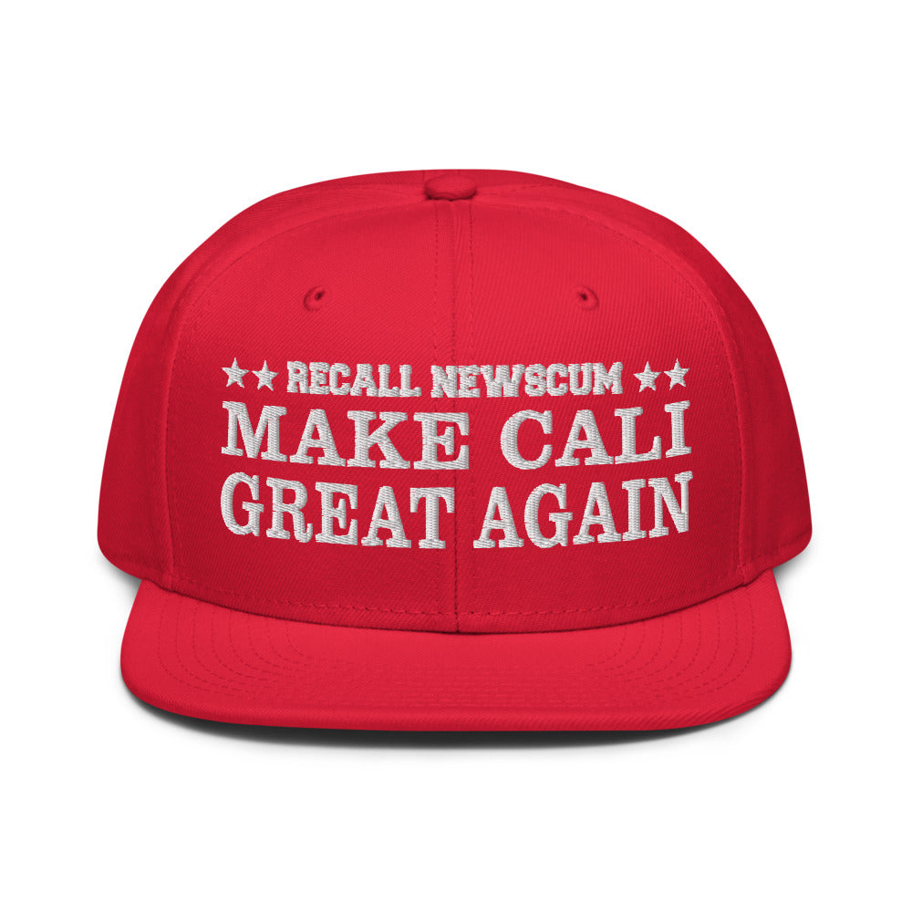 RED "Newscum Make Cali Great Again" Snapback Hat