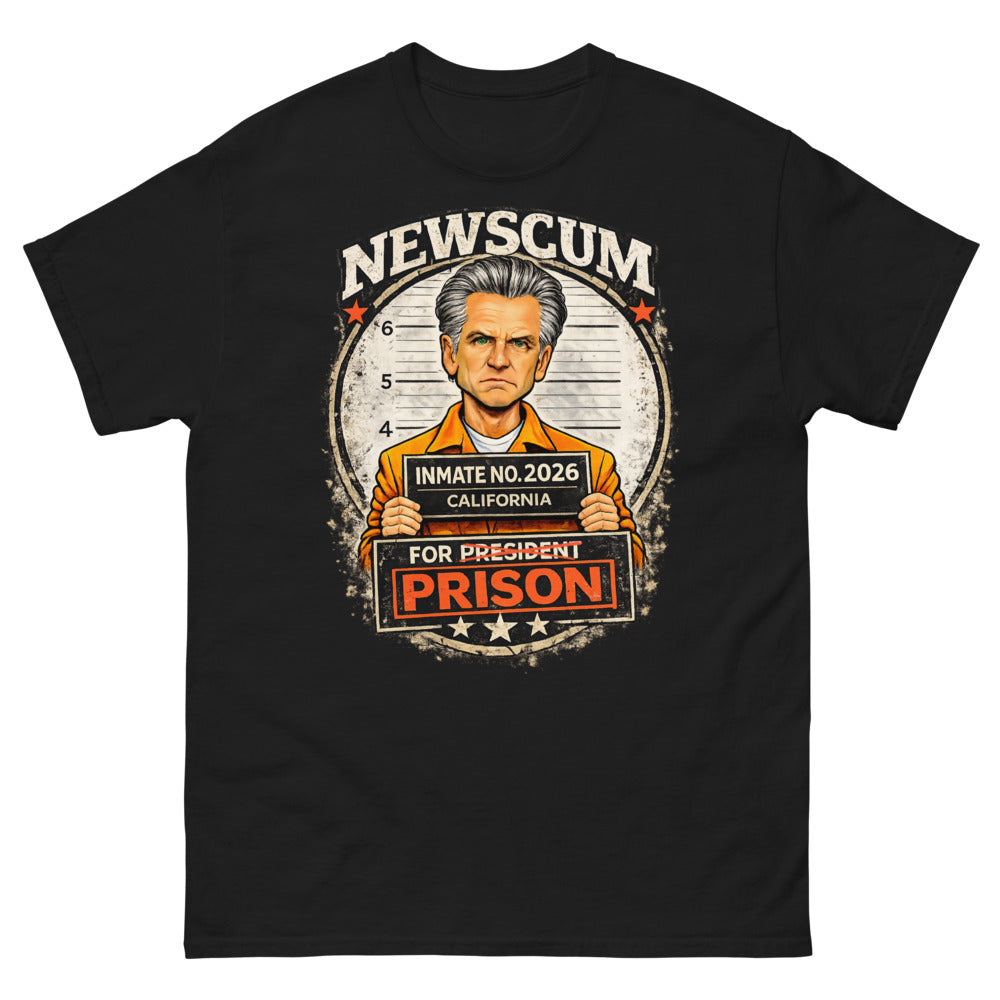 BLACK "NEWSCUM FOR PRISON" T-Shirt