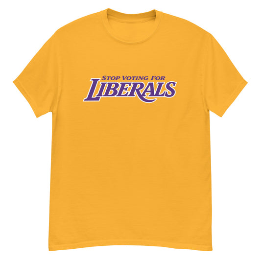 YELLOW "STOP VOTING FOR LIBERALS" T-SHIRT