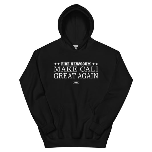 BLACK "FIRE Newscum Make Cali Great Again" Hoodie