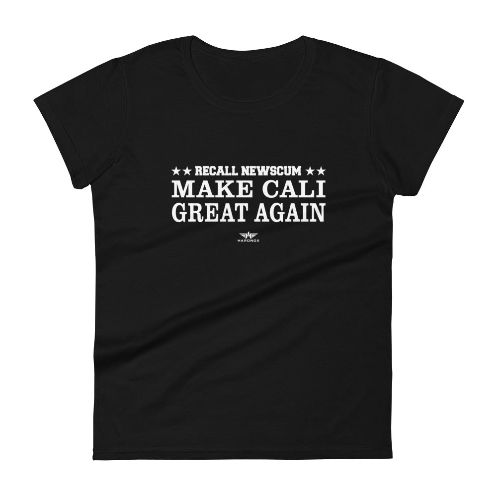 BLACK "Newscum Make Cali Great Again" Women's Short Sleeve Shirt